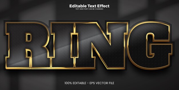 Ring bewerkbare tekst effect in moderne trend stijl