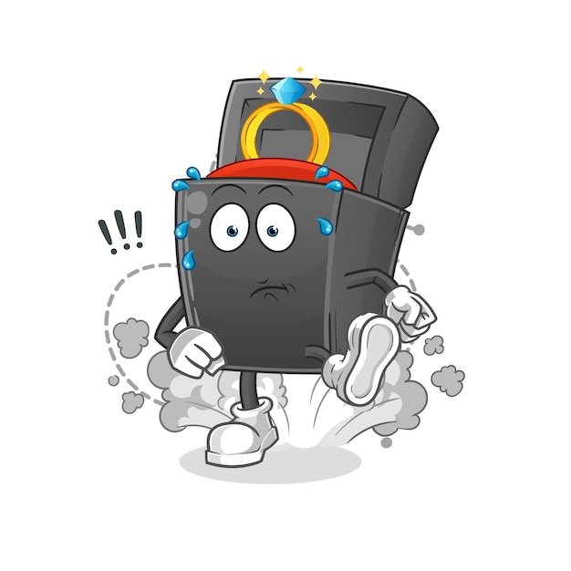 Ring box running illustration character vectorxa