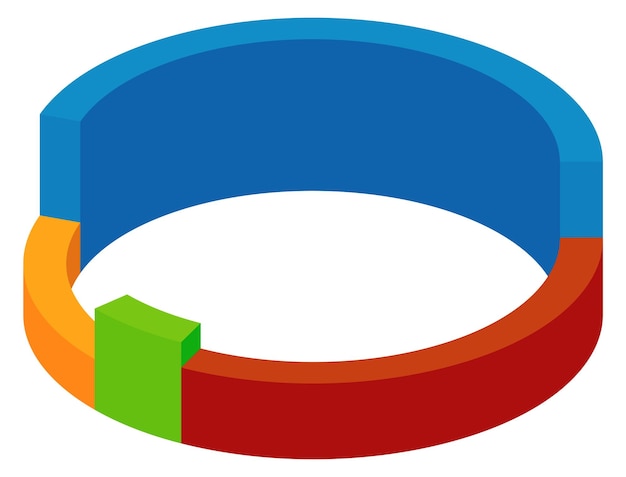 Vettore diagramma ad anello elemento infografico isometrico 3d a colori