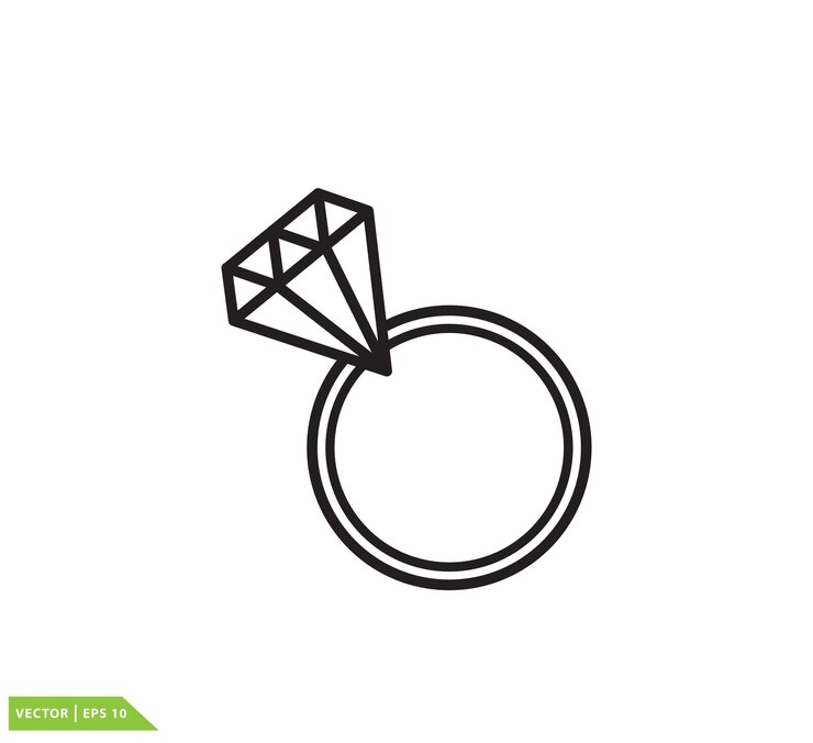 Premium Vector | Ring diamond icon vector logo template