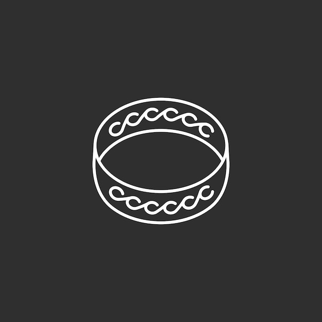 Ring icon. line art illustration