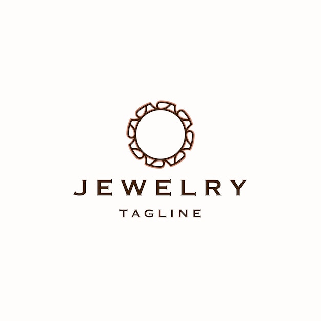 Ring jewelry logo icon design template Elegant beauty royal flat vector