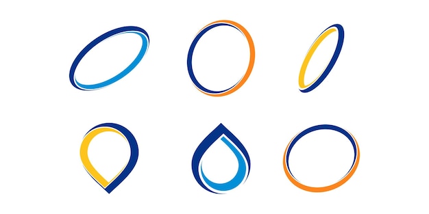 Ring logo ontwerp vector met creatieve cirkel pin en drop element concept