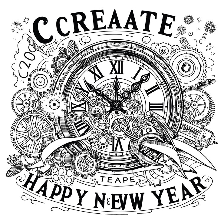 Vector ring in the new year with a burst of color fun and festive scenes for 2025 celebrations