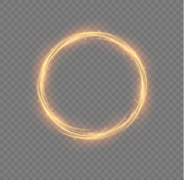 Ring of orange flame fiery round frame of silver fire glowing neon swirl shining circle light