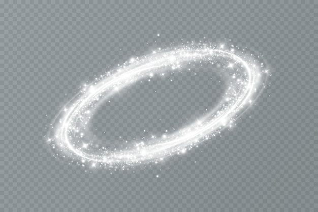 Vector a ring of sparkling stars on a transparent background.