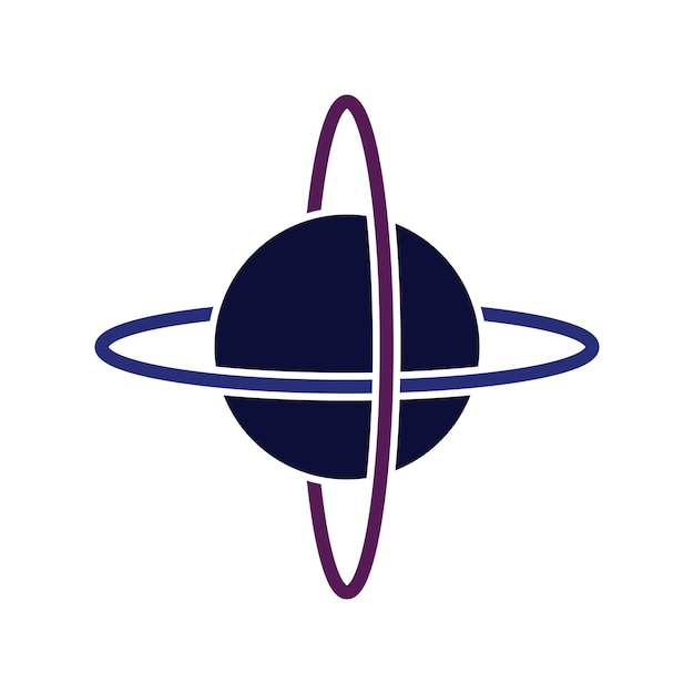 ringed planet icon vector