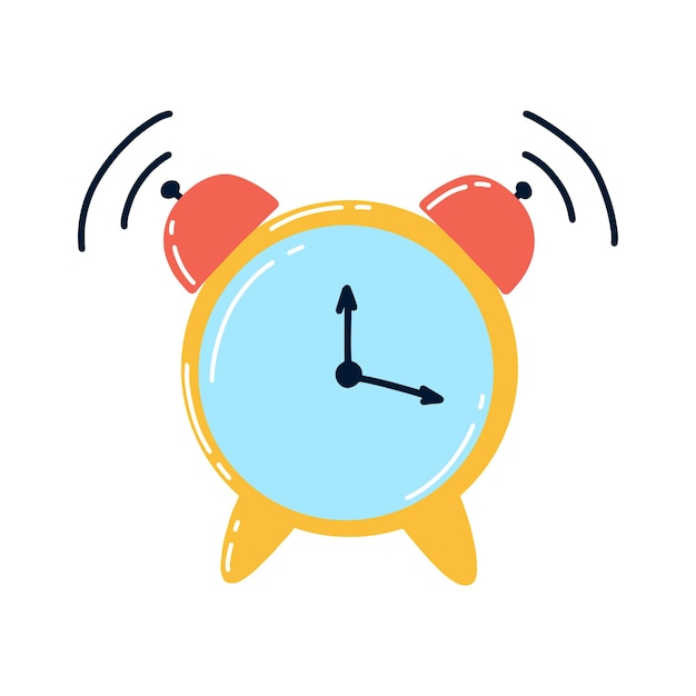 Ringing alarm clock alarm clock isolated time to go to school for work vector illustration