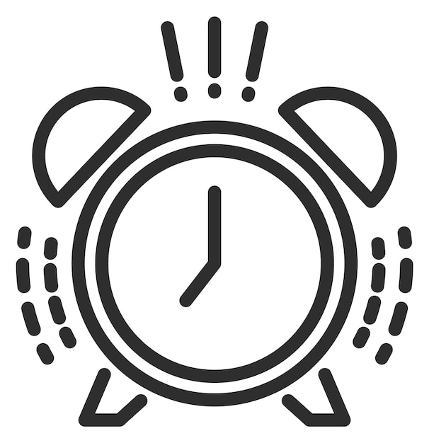 Vector ringing alarm line icon clock reminder symbol