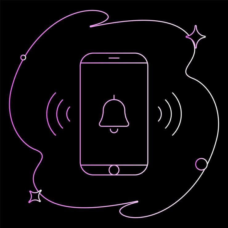 Vector ringing bell flat style vector illustration simple business concept pictogram on isolated background