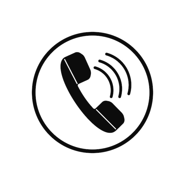 Vector ringing handset in circle icon