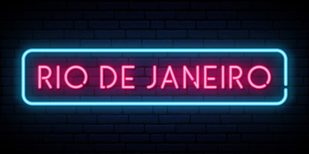 Insegna al neon di rio de janeiro.