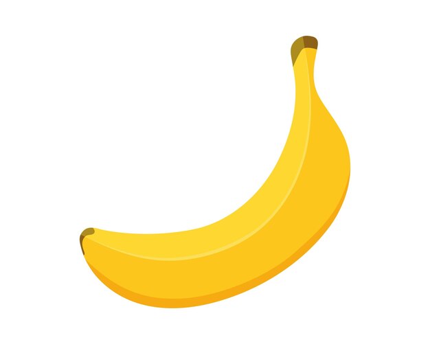 Ripe appetizing yellow natural banana icon design juicy fresh fruit template raw eco bio healthy