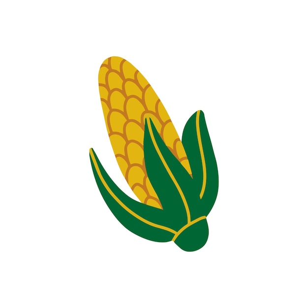 Спелая кукуруза Осенняя овощная векторная иллюстрация