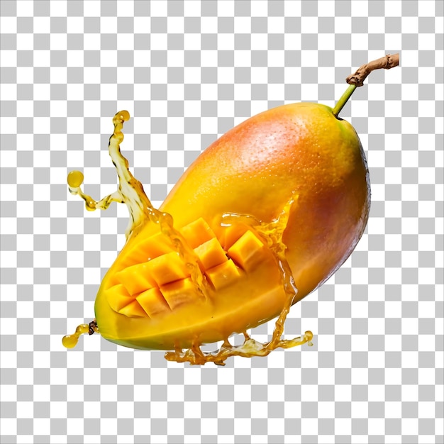 熟した美味しいカット マンゴー スライス PNG 透明な背景
