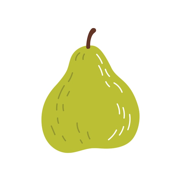 熟した庭梨食用果物分離フラット漫画スタイルアイコンベクトルジューシーな健康的な夏の果物デザートトロピカルレモングアバ梨秋秋収穫作物甘いリンゴグアバまたは森の梨
