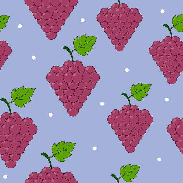 Ripe grapes seamless pattern vector illustration