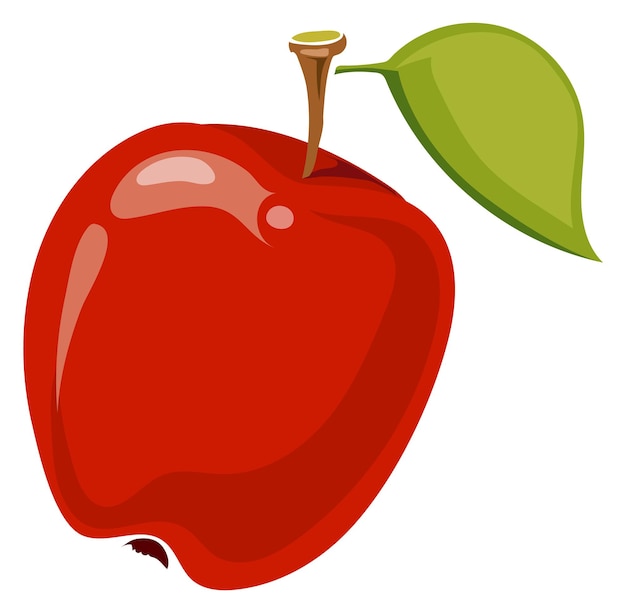 Ripe juicy apple Cartoon red fruit icon