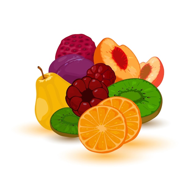 Ripe and juicy collection of fruits for jam