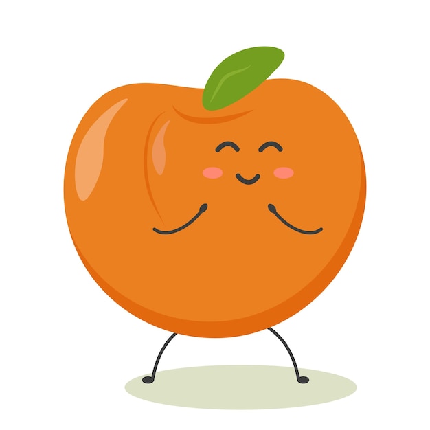 ripe peach in the style of kawaii