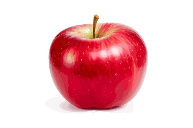 Vector ripe perfect red apple isolated on white background