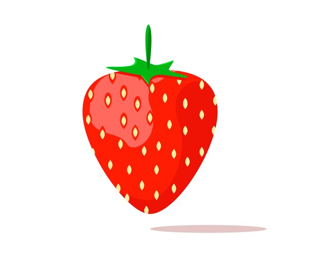 Ripe strawberries in cartoon style on a white background