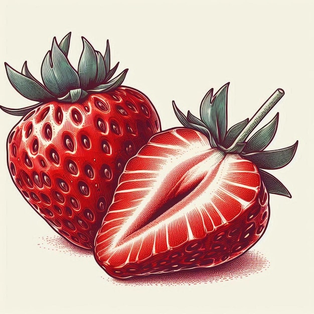 Ripe strawberry fruit vector illustration