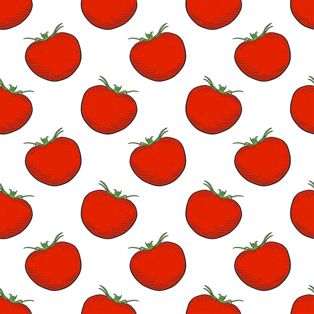 Ripe tomato seamless pattern