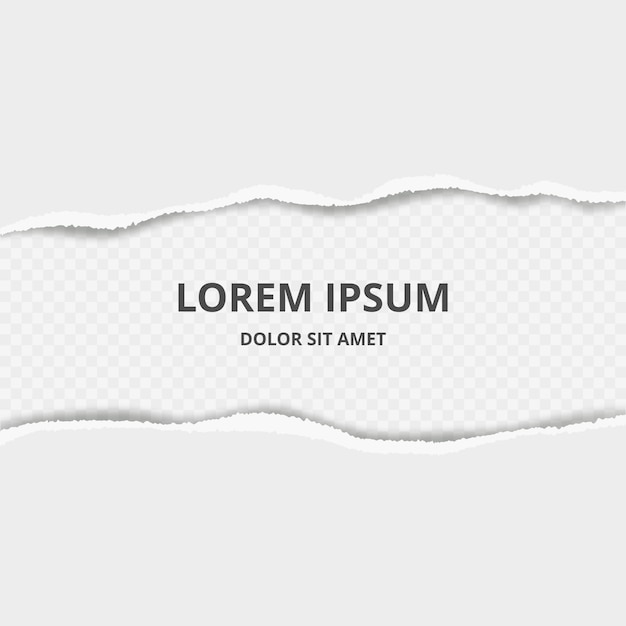 破れた紙の背景。 Ripsベクトルテンプレートで壊れた紙の端で装飾