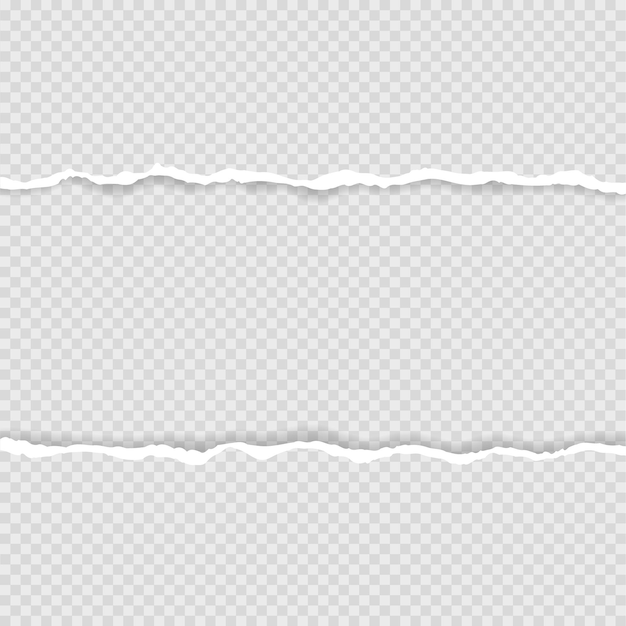 ベクトル テキストまたはメッセージ用のリッピングされた正方形の横方向の紙ストリップ 破れた紙の端 破れた紙のストライプ ベクトル図