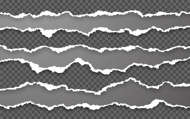 Вектор Рваные квадратные горизонтальные полоски бумаги
