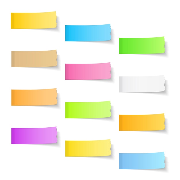 Ripped sticky papers on white background vector eps10 illustration