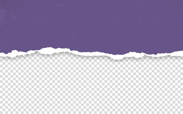 Разорванная и разорванная бумага на прозрачном фоне