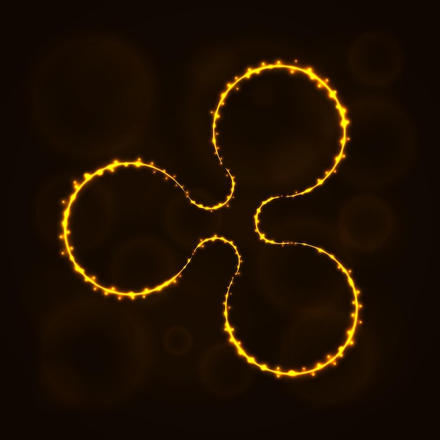 Vector ripple digital currency silhouette of lights