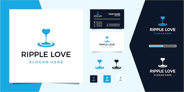 Vettore ripple water + love logo