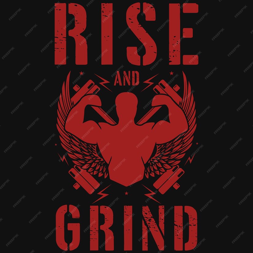 Premium Vector | Rise and grind gym tshirt design