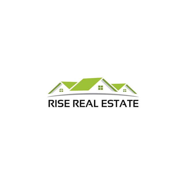 Rise real estate logo template