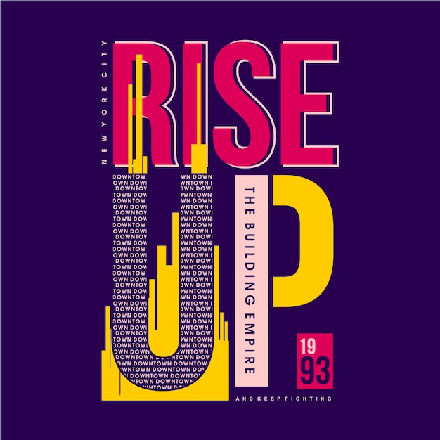 Rise up text cool style graphic typography illustration