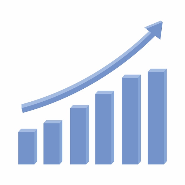 Vector rising business graph chart suitable for project and web design