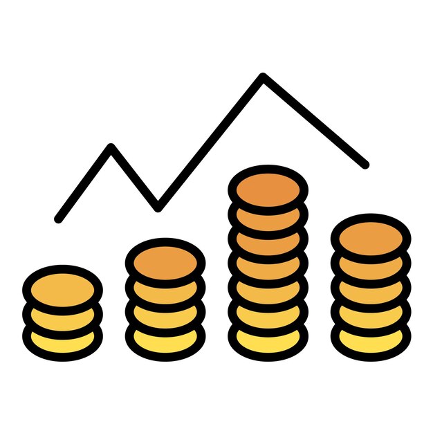 Vector rising economy flat illustration