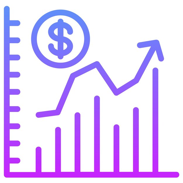 Vettore iconica vettoriale dell'economia in ascesa illustrazione dell'iconico dell'infografica