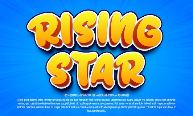 Rising star 3D-stijl bewerkbaar teksteffect