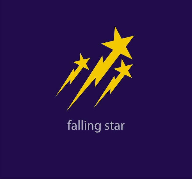 Rising stars logo Moderne gele kleur Creatieve bliksem vorm ster logo sjabloon vector