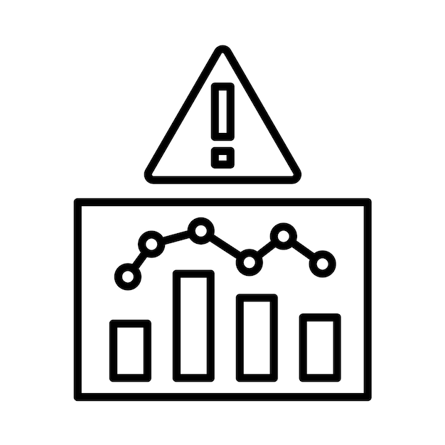 Vector risk analysis line illustration