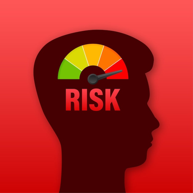 Risk brain profile for medical design. vector illustration. business strategy. vector icon