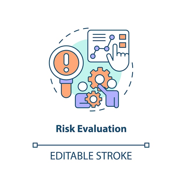 Risk evaluation concept icon