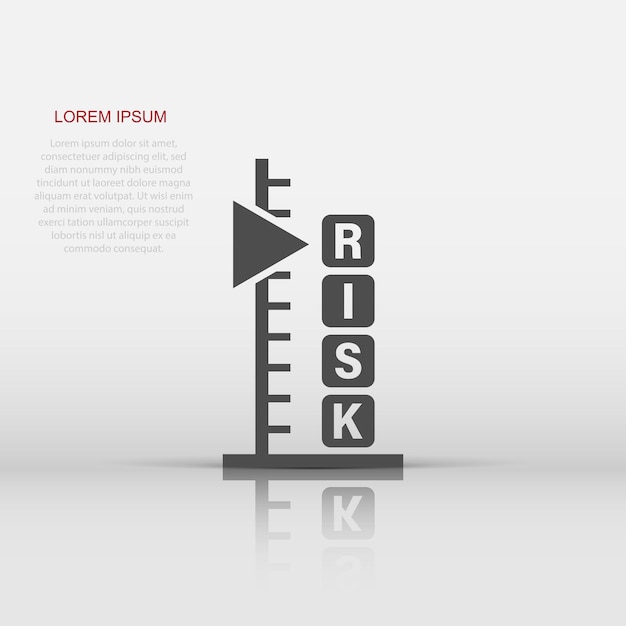 Vector risk level icon in flat style result vector illustration on white isolated background assessment business concept