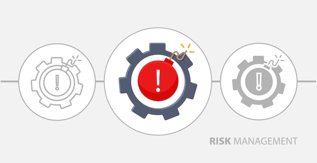 Vector risk management isolated flat illustration risk management line icon