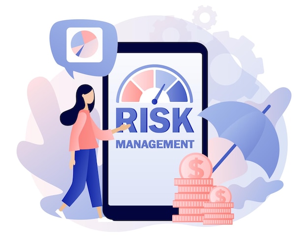 Risk management risk assessment online business and investment concept risk levels knob