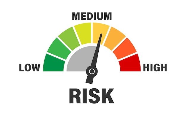 Risk meter icon in flat style